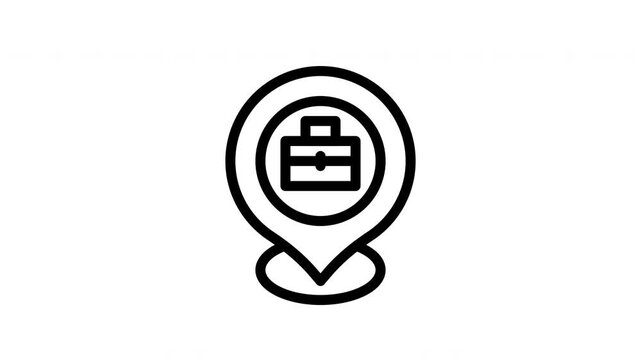 Business location pin icons on transparent background