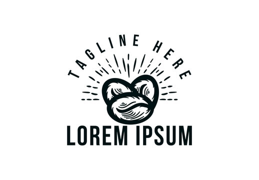 a pile of coffee, vintage hand drawn logo illustration