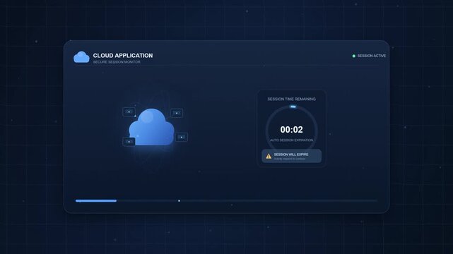 Dark cloud application interface showing data sync and countdown