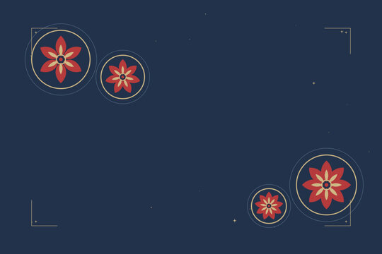 Nested festive roundels arranged in an asymmetric band