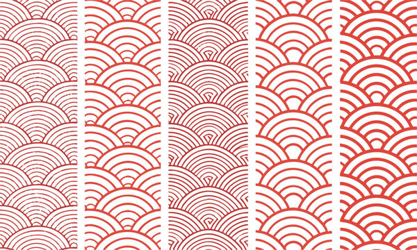 Traditional Japanese Wave Geometric Seamless Background.