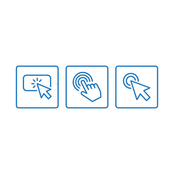 Click and Touch Cursor Icon Set Vector Vector Design for Web and App Interface