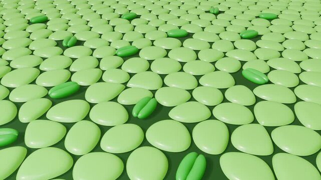 Stomata opening and closing on a leaf surface, guard cells releasing water vapour, 3D seamless loop