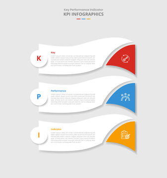 KPI for infographic with drop shadow style with swirl curve wave with slice edge bottom with 3 point list information