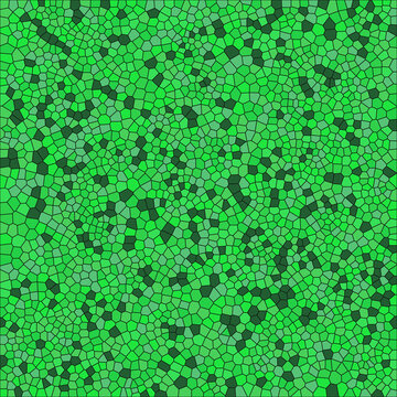 Bright green geometric tessellation with dark forest green polygons