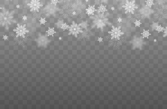 White Snowflake Top Border with Soft Winter Bokeh and Copy Space