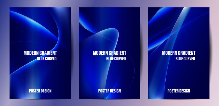 Abstract technology background with glowing blue curved waves