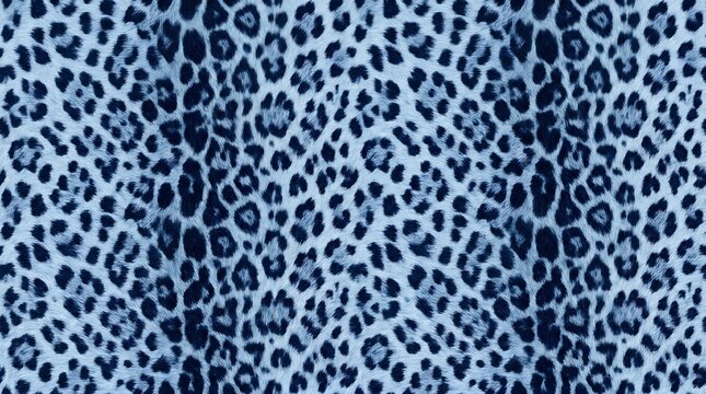 seamless repeating leopard print pattern with deep navy blue and midnight blue color