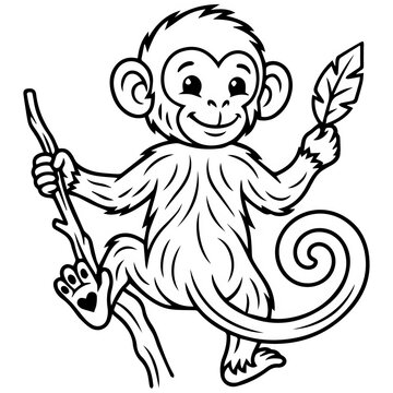 Funny Monkey Cartoon Illustration
