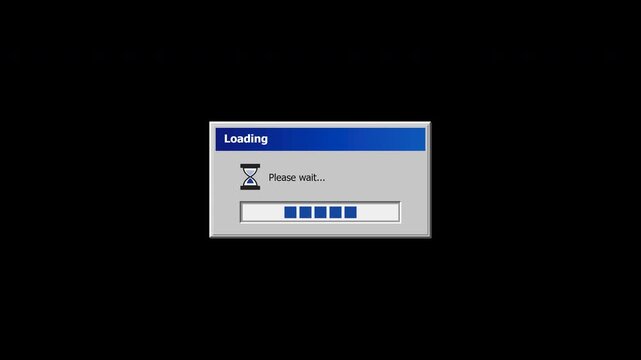 Classic Loading Dialog Please Wait Alpha Channel 4K