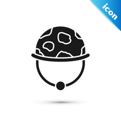 Fototapeta premium Grey Military helmet icon isolated on white background. Army hat symbol of defense and protect. Protective hat. Vector