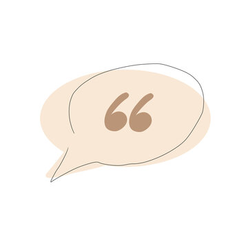 Speech bubble with quotation mark symbol for customer testimonial and message design