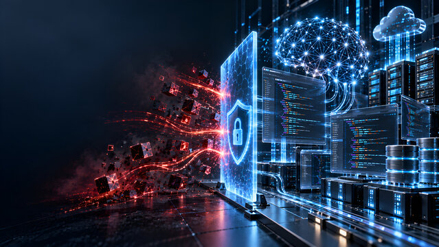AI Powered Secure Coding and Cybersecurity Technology Background