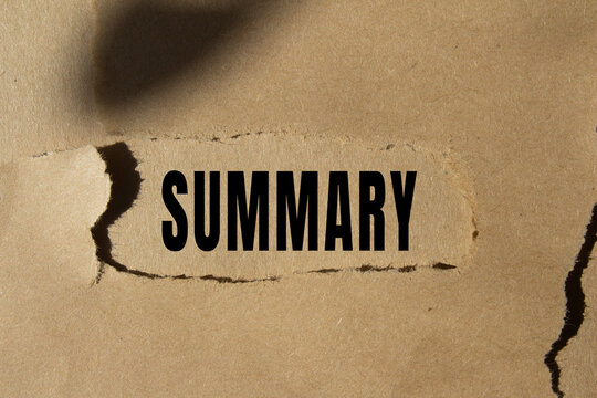 Summary word text concept photo