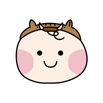 猪の帽子をかぶった赤ちゃん