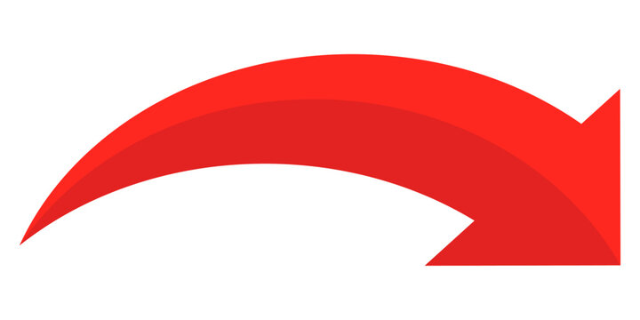 red arrow illustration in flat style	

