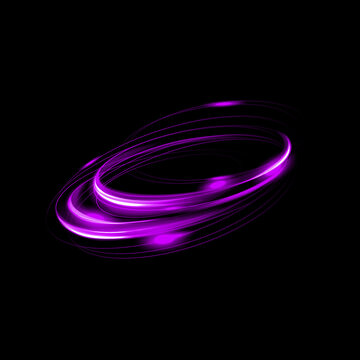A vibrant swirling vortex of purple light against a stark black background creates a dynamic visual effect