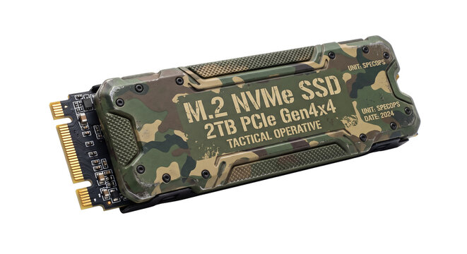 Tactical camouflage solid state drive computer hardware component