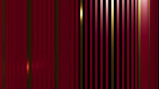 Abstract red and gold parametric 3D vertical bars moving rhythmically