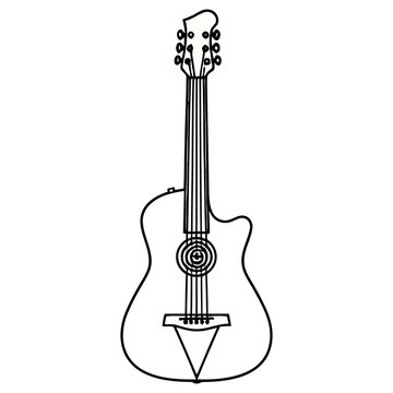 Outline of an acoustic guitar