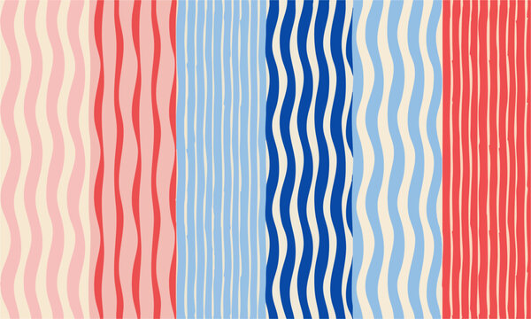 Colorful Organic Vertical Stripe Pattern Collection.