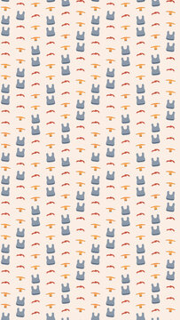 Pattern of tank top icons and curved lines