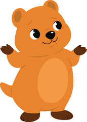 Fototapeta premium Mischievous Quokka Character After Getting into Trouble