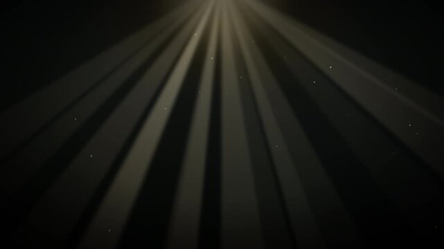 Cinematic Golden Light Rays Beaming from Above Against Dark Background with Subtle Dust Particles and Ethereal Glow