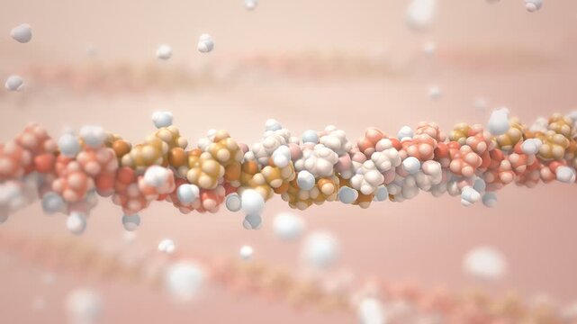 Collagen Triple Helix Protein Molecule Slowly Rotating Seamless Loop