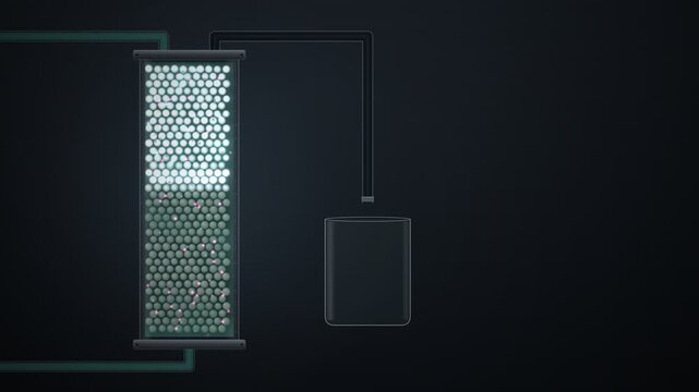 Direct Lithium Extraction Sorbent Column Brine Process Explainer Animation