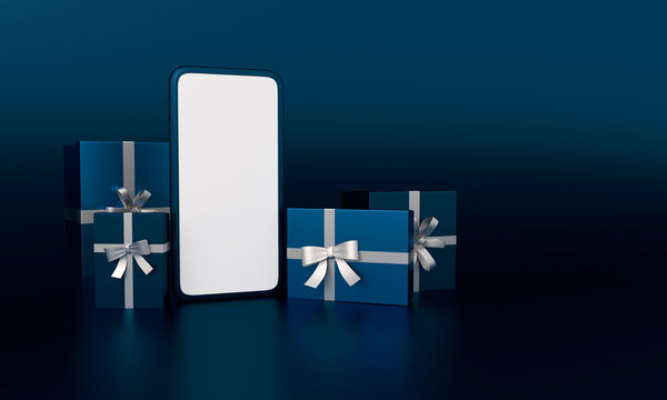 Mobile phone and gift boxes for online shopping