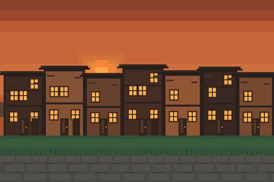Pixel Sunset Neighborhood