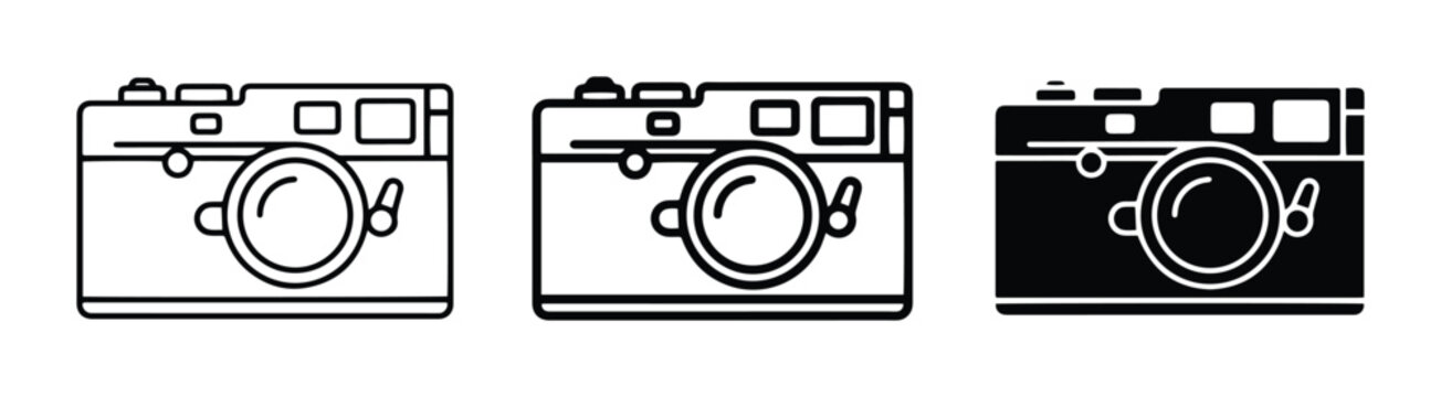 Camera icon glyph and outline for app and web