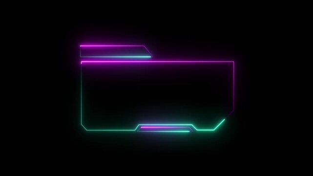 Advanced HUD frame creates a modern technology border. Professional HUD frame highlights corporate data presentations. Motion graphic design utilizing a HUD frame.4k animation motion graphics video