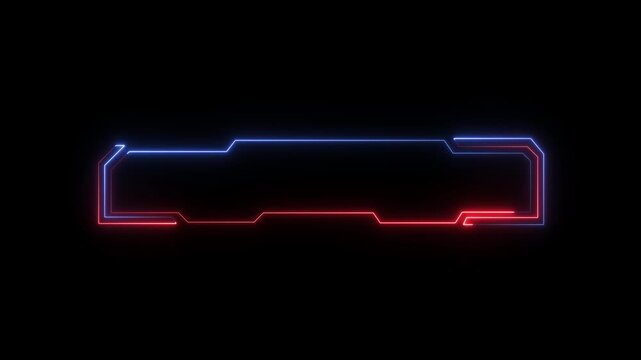 Futuristic hud frame components trace glowing lines across dark screens. Media broadcast toolkit leverage this futuristic hud frame asset. Digital futuristic hud frames glow.4k animation video