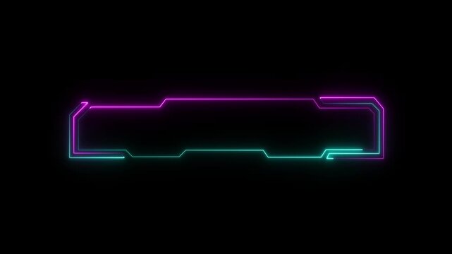 Futuristic hud frame components trace glowing lines across dark screens. Media broadcast toolkit leverage this futuristic hud frame asset. Digital futuristic hud frames glow.4k animation video