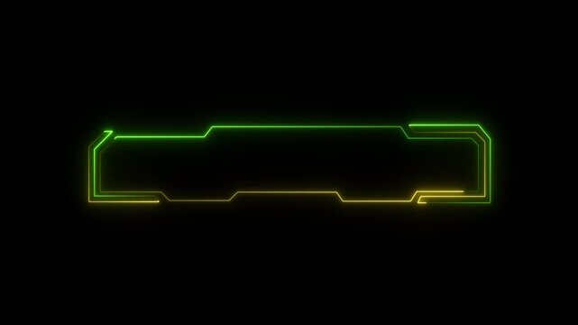 Futuristic hud frame components trace glowing lines across dark screens. Media broadcast toolkit leverage this futuristic hud frame asset. Digital futuristic hud frames glow.4k animation video