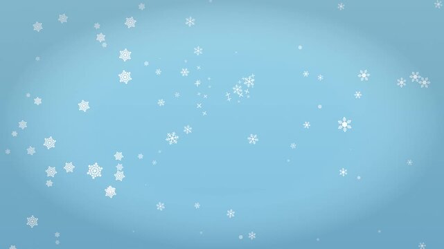 Winter Snowfall Background with Flat Vector White Snowflakes