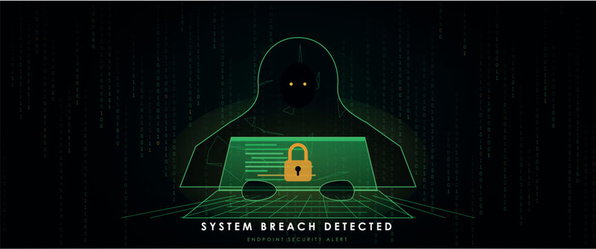 anonymous hacker cyber threat background, dark green terminal surveillance backdrop, computer system security breach banner, futuristic digital espionage technology poster, cybercrime unauthorized acc