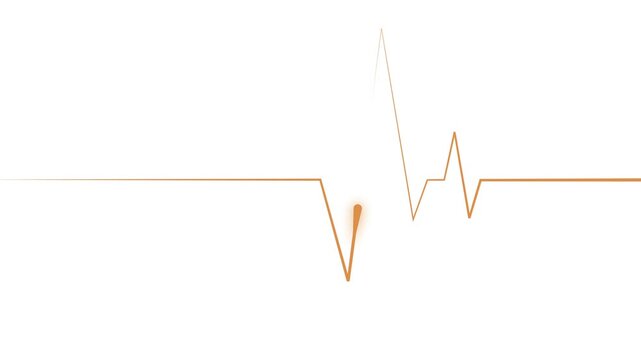 Minimal heartbeat line a medical pulse trace with sharp peaks animation