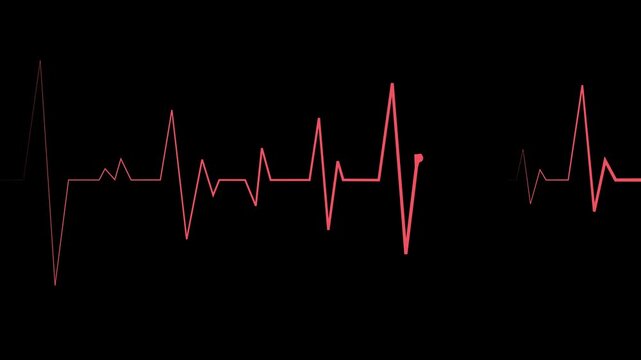 Heartbeat line electrocardiogram pulse pattern medical and health concept animation