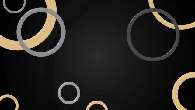 Abstract composition of overlapping rings animation background, minimal modern geometric design