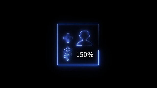Neon user growth and 150 percent finance icon