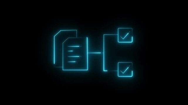 Document icon animation links electronic paperwork files to user icons. Corporate administrative record telemetry routes on document icon. Workflows use document icon.