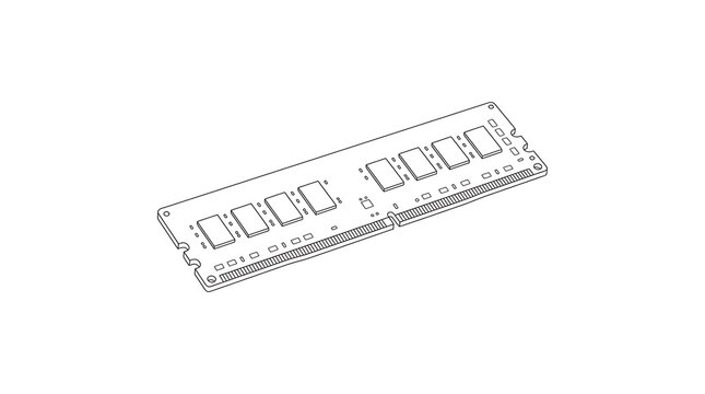 Rectangular memory stick hardware component for computer storage with hardware computer electronic component