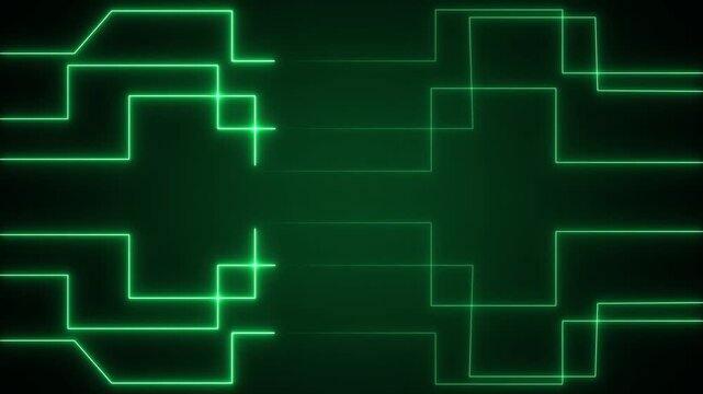 Geometric lines animation displays abstract technology vectors on dark. Futuristic cyberspace telemetry coordinates guide active geometric lines. Screens use lines.