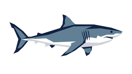 Fototapeta premium Stylized Great White Shark Illustration Isolated