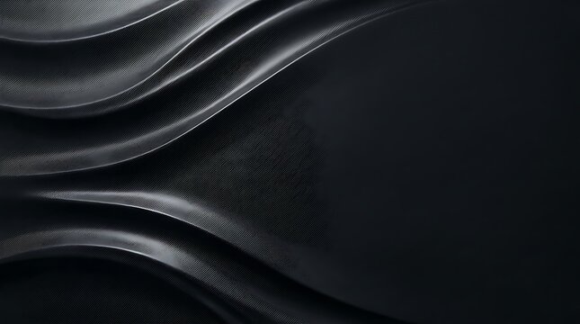 Abstract flowing carbon fiber background with dark metallic waves