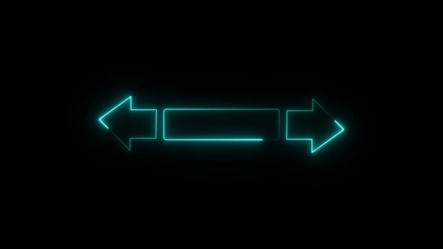 Arrow sign animation displays a rectangular center block across dark space. Directional user navigation guidance telemetry routes on arrow sign. Movement guides arrow sign.
