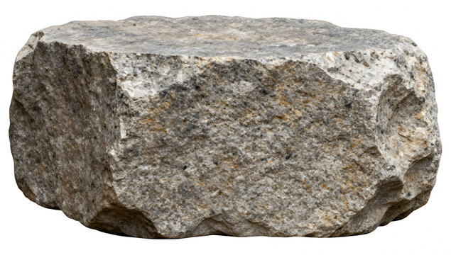 Rough Stone Block: A rugged, weathered stone block with rough texture and natural imperfections sits stoically, showcasing its raw, earthy beauty.